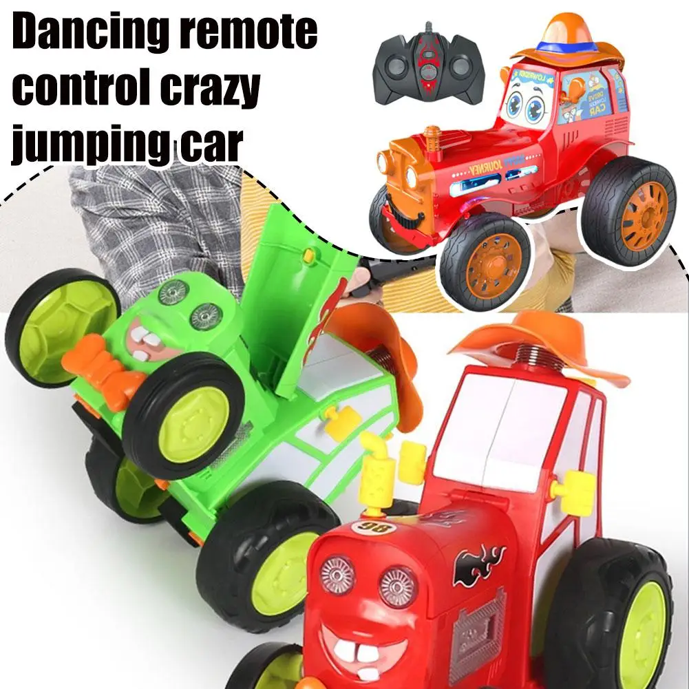 Фото Радиоуправляемый автомобиль Crazy Jumping Car Танцующий автомобиль с подсветкой и музыкой Jump Fury Пульт дистанционного управления Трактор Трюк Автомобиль Игрушки для детей Рождество U0e4 №1