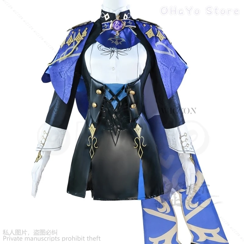 Аниме игра Clorinde Косплей Костюм Genshin Fontaine Impact Платье Обувь Чемпион Duelist Парик Шляпа