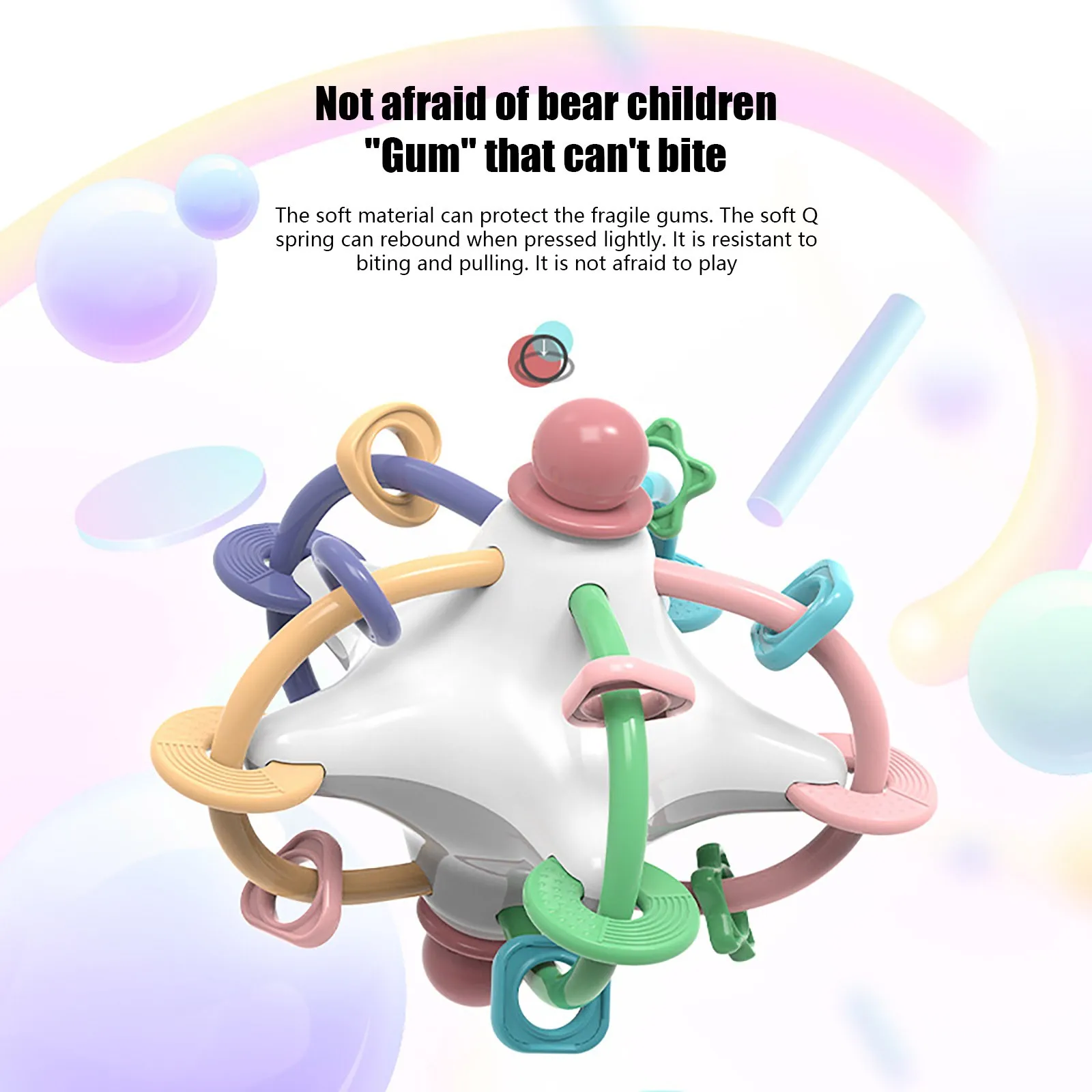 

Baby Hand Bell Soft Glue Hand Ball Baby Molar Toy Hand Bell Ball Children Kids Boy Girl Toys детские игрушки Fashion 2022