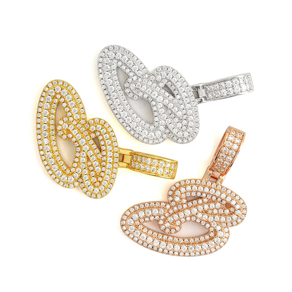 Hip Hop Moissanite Pendant Necklaces For Men S925 Silver Real Diamond Necklace Women Jewelry Pass Tester With GRA