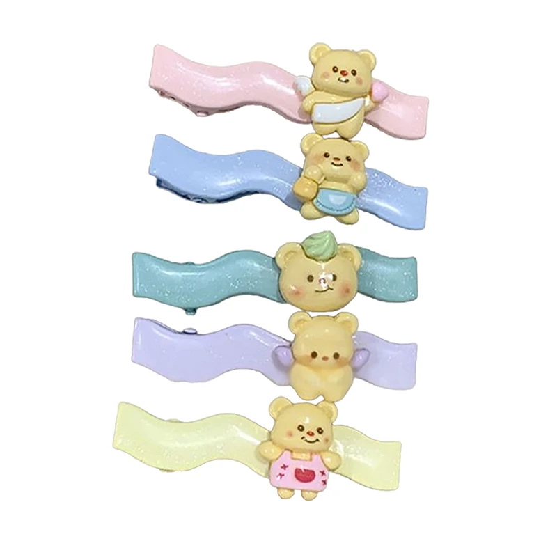 Мультяшная заколка для волос с изображением медведя женщин и девушек милая