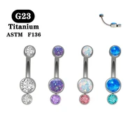 g23 titanium inlaid opal zircon navel piercing belly button rings body piercing jewelry for women ladies patry gift new 2022