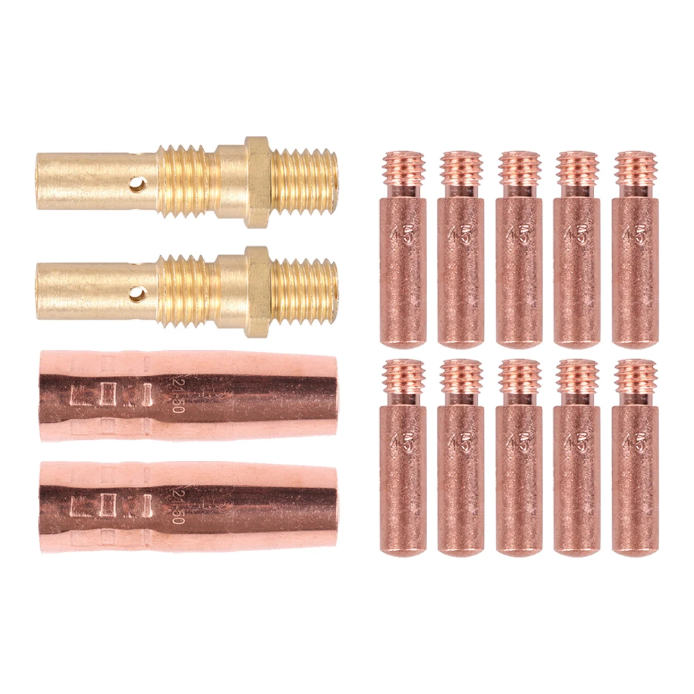 

Durability MIG Gun Kit Welding Accessories 14pcs Contact Tip .030\" Diffuser Metallic Color Replacement MIG Torch Parts