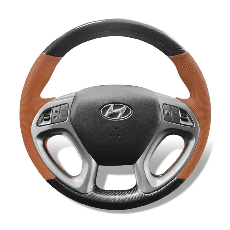 

Чехол рулевого колеса автомобиля износостойкая натуральная кожа для Hyundai ix35 Tucson 2 2011-2015 автомобильные аксессуары для интерьера автомобиля