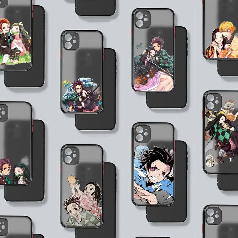 

Demon Slayer anime Phone Case matte transparent For iphone 7 8 11 12 13 plus mini x xs xr pro max cover