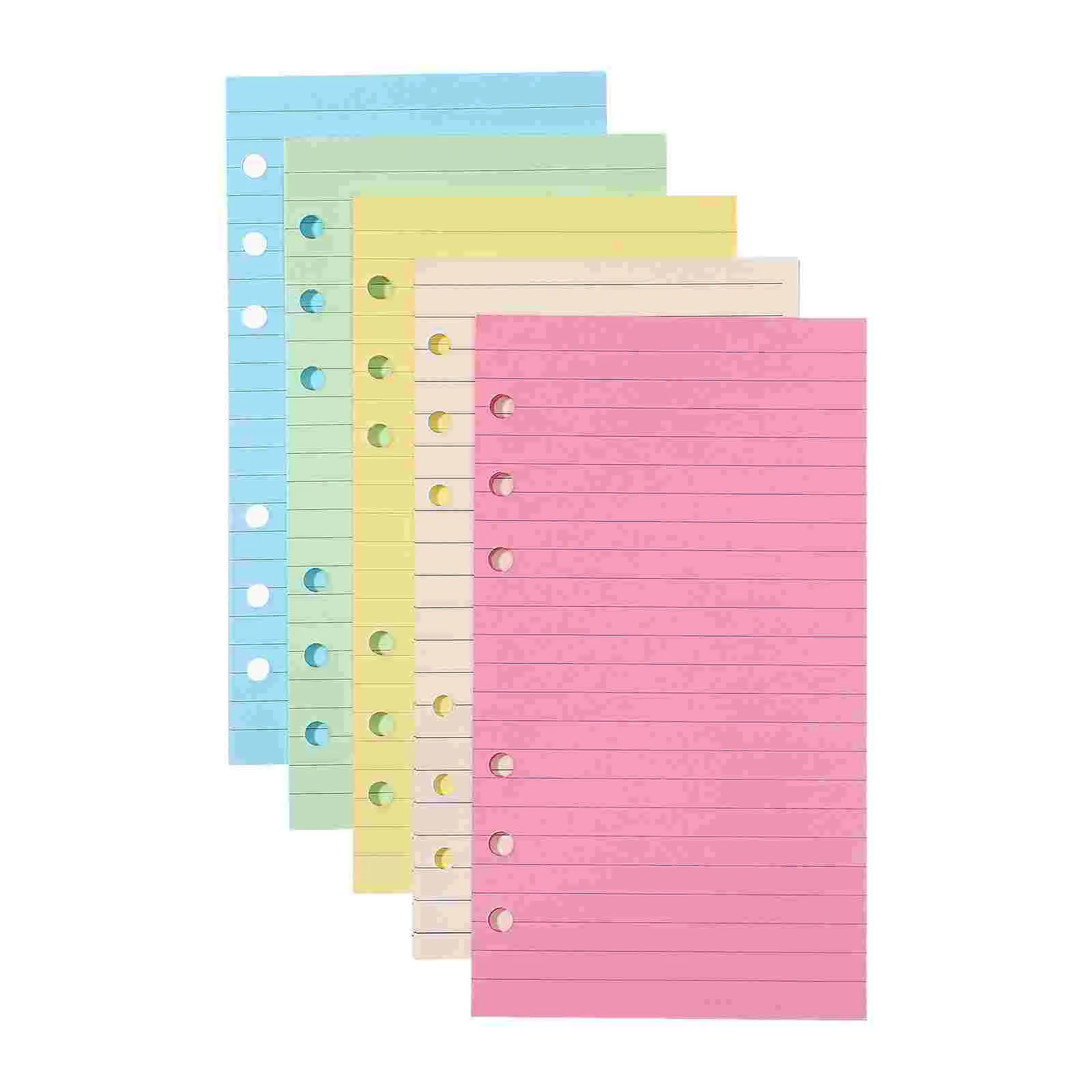 

6-Hole Paper Refills Loose Leaf Planner Fillers Note Book Colorful Lined Journal Notebook Ring Inserts