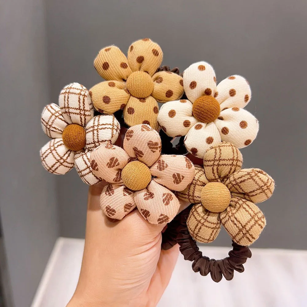 

2Pcs New Children's Headstring Baby Fabric Flower Hair Ring Girls' Non Harmful Hair Band Headwear Girls' Hair Accessories