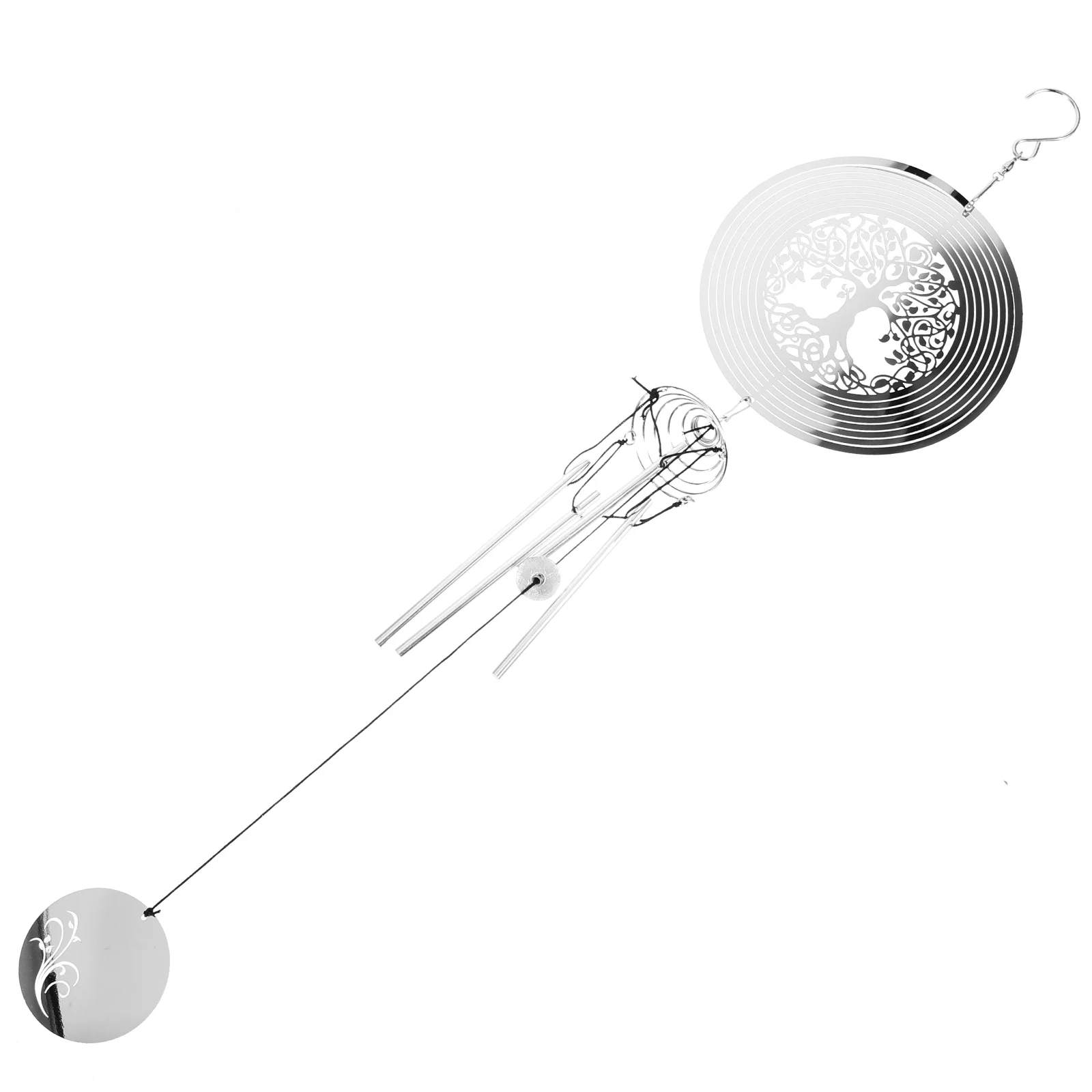 

Wind Chime Balcony Pendant Tree Life Gifts Bedroom Stainless Steel Chimes Adorable Living Office Decor