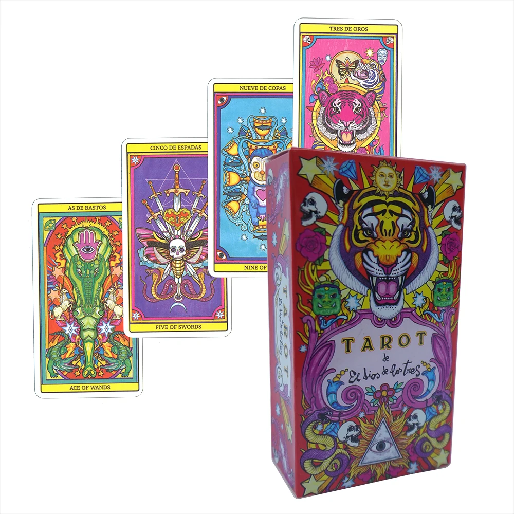 

Tarot in Spanish Version Divination Cards Board Games Playmat Card Game for Couples Boardgame Deck Box Mysterious Fate Oraculos