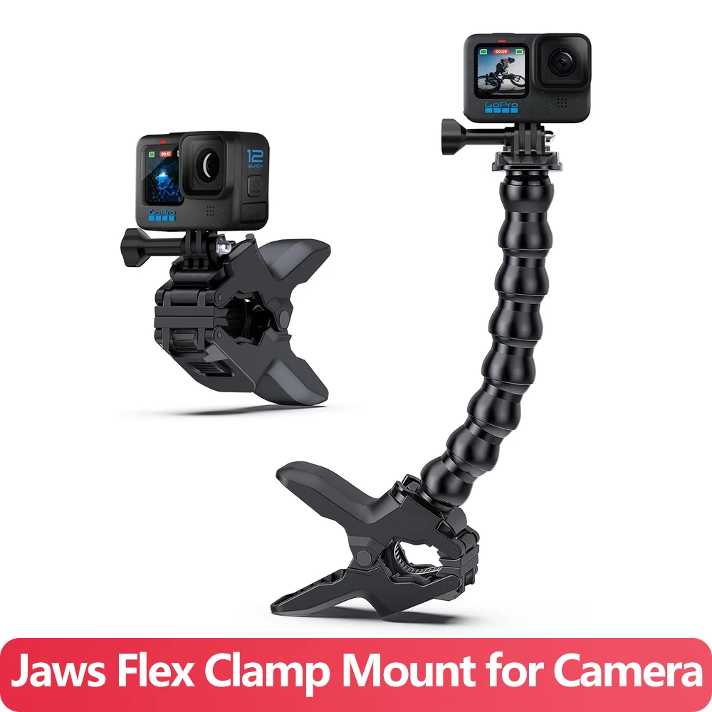 Крепление Jaws Flex Clamp на гибкой стойке для экшн-камер GoPro Hero 12 11 10 9 8 7 6 5 4 Session Insta 360 DJI