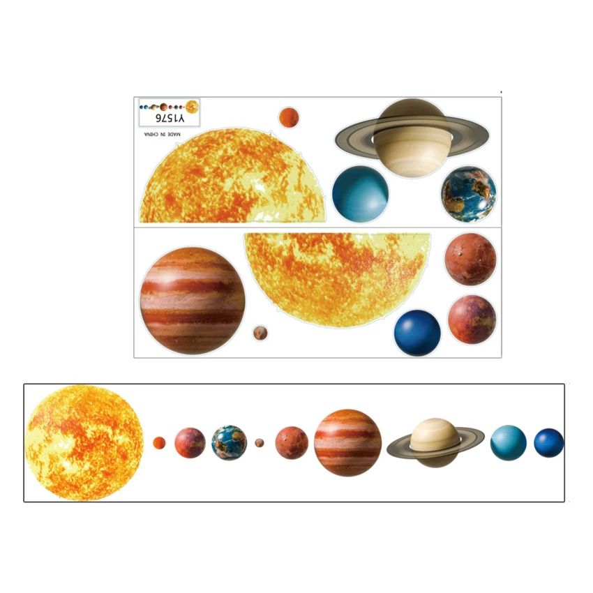

Two-piece solar system planet personality wall stickers background wall decoration stickers