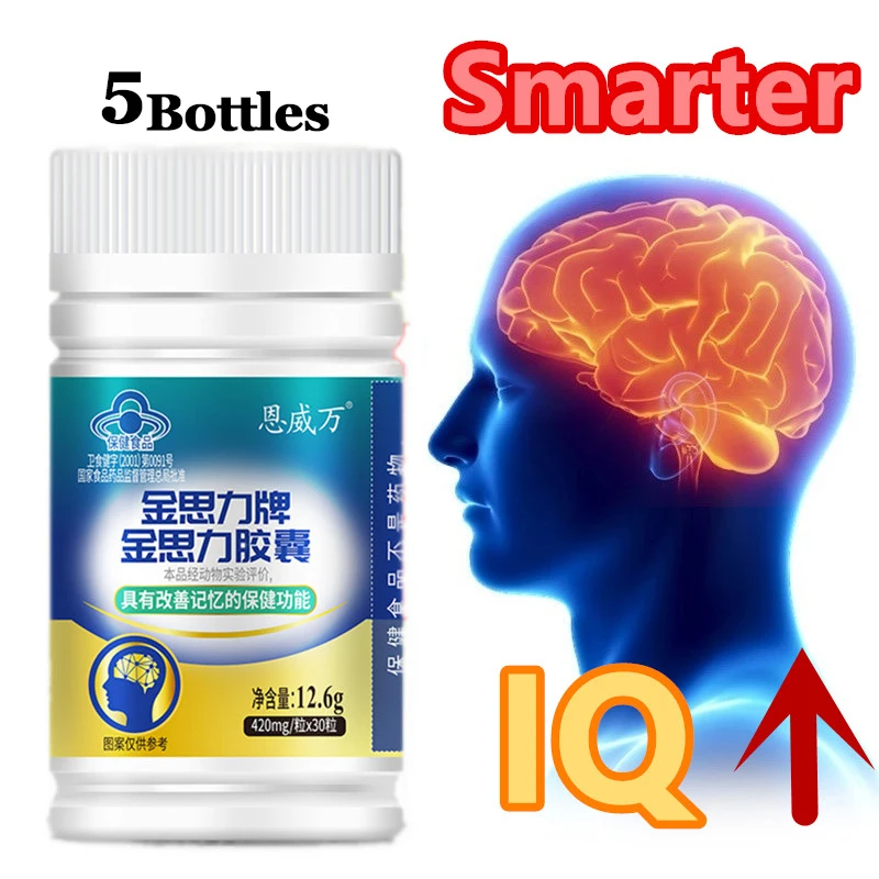 

5 Bottles Premium Nootropic Brain Booster Supplement Enhance Focus Improve Memory Mental Enhancement Pills Neuro Energy IQ