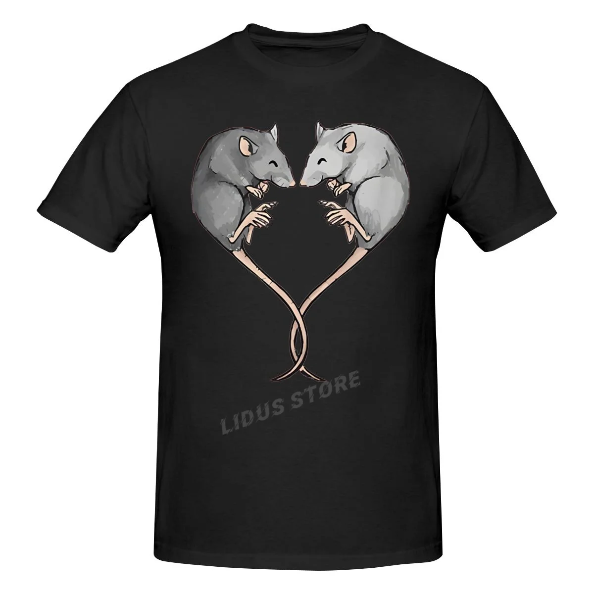 

Funny Rat Lover Heart T Shirts Graphic Cotton Streetwear Short Sleeve Birthday Gifts Summer Style T-shirt Mens Clothing
