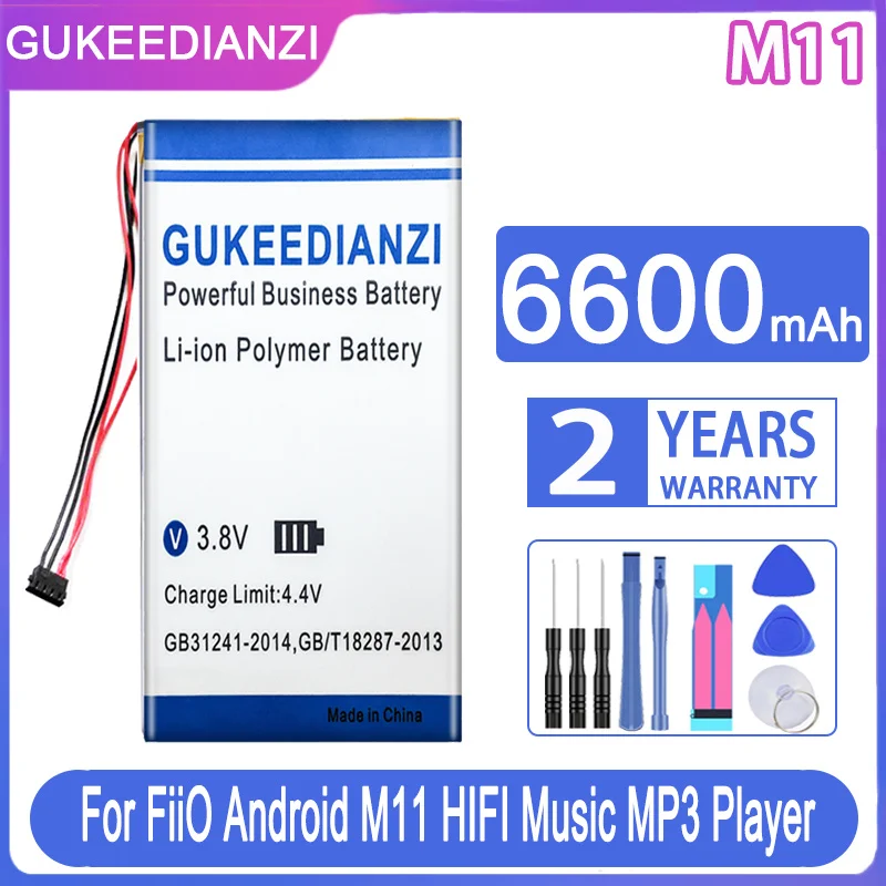 Сменный аккумулятор GUKEEDIANZI 6600 мАч для FiiO Android M11 HIFI музыкальный MP3-плеер для Fiio M11 Pro M11Pro Цифровые Батареи