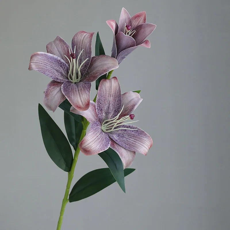 

Искусственные лилии WQNJIN, 3-головные, шелковые, для декора
