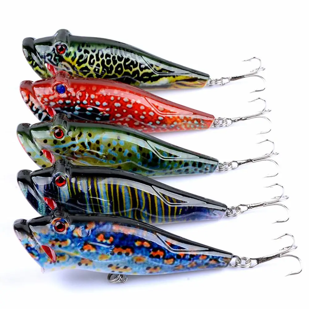 

1PCS Fishing Lure Bait Painted Hard Bait 8cm/12.4g Top Water Popper Artifical Baits wholesale hotselling new