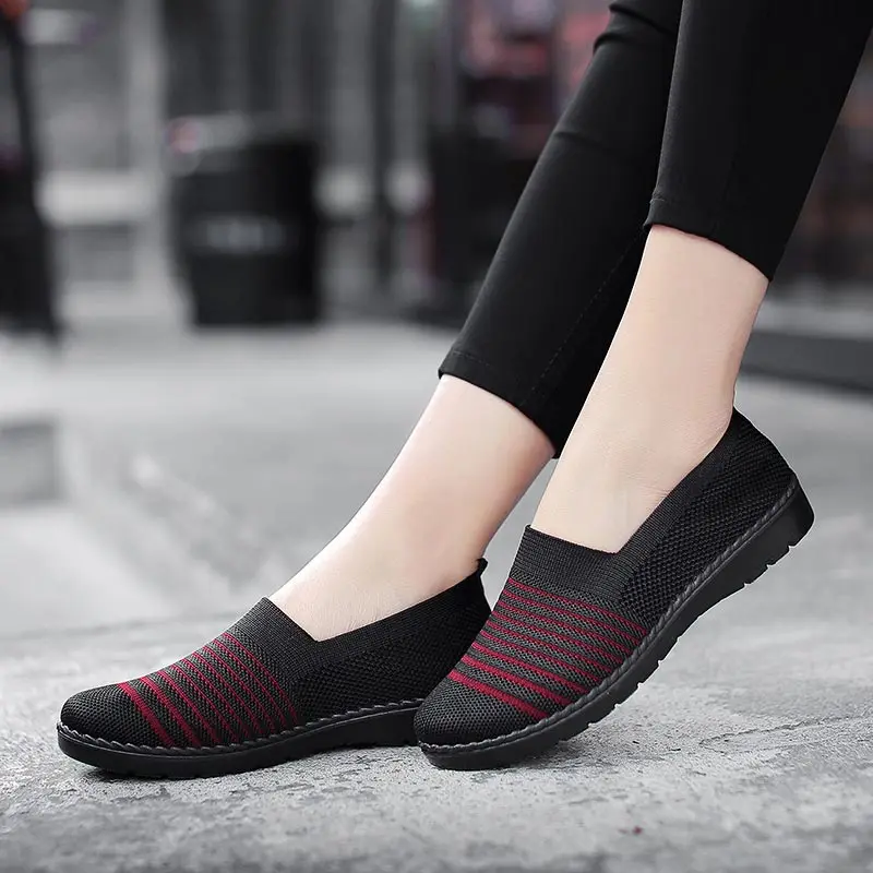 

mesh knitted Women's Sport Shoes Trnis Running Shoes Oversize Women's Leather Sports Shoes Sneakers Ladies Platform Racing