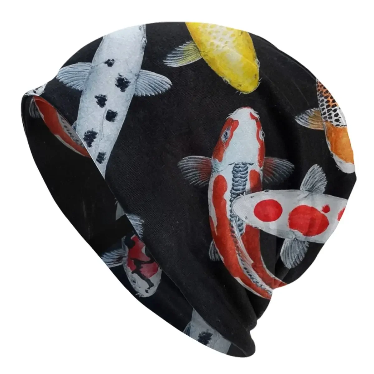 

Теплая вязаная шапка Koi Fish, женская шапка, осенне-зимние уличные облегающие шапки, шапки унисекс для взрослых