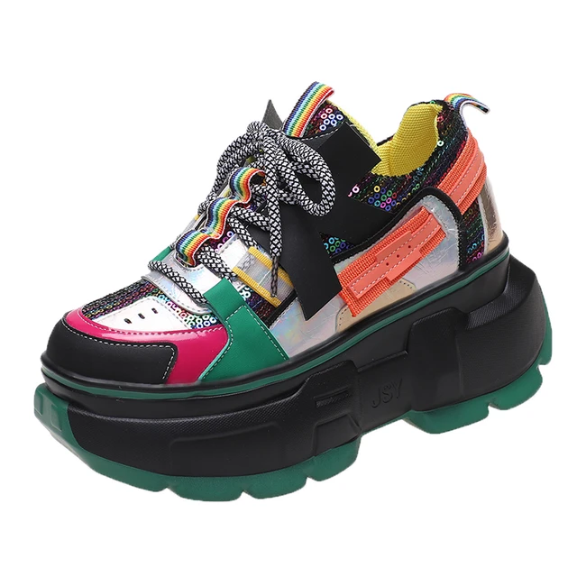 Women High Platform Bling Dad Shoes 