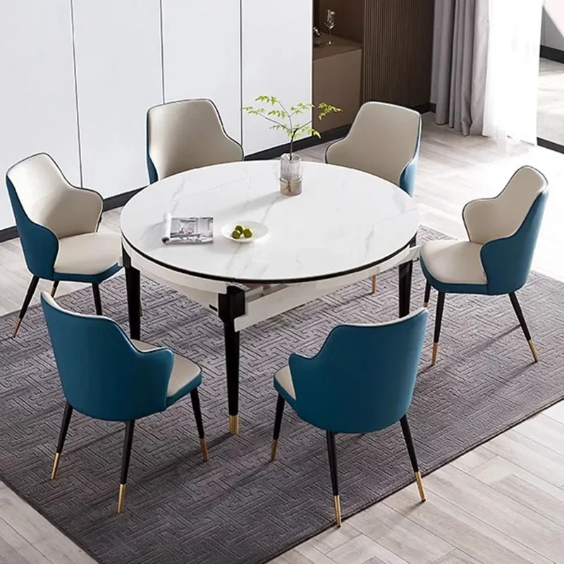 

Дизайнерский водонепроницаемый обеденный стол, Круглый Роскошный дизайнерский обеденный стол, скандинавский минималистический обеденный стол, мебель для дома