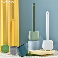 soft tpr silicone head toilet brush with holder wall mounted detachable handle bathroom cleaner durable wc accessories
