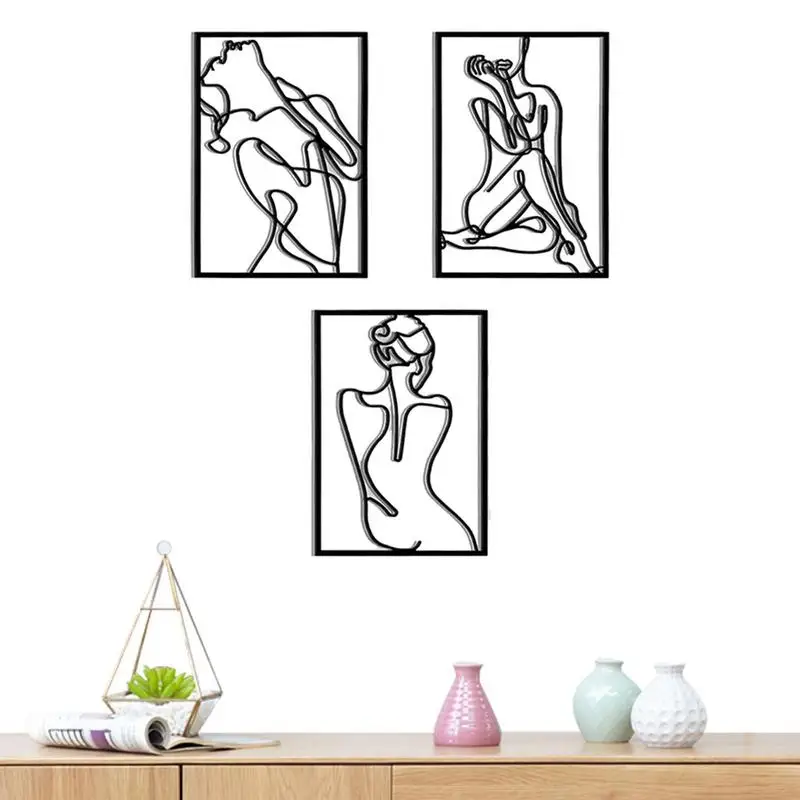 

Single Line Art Wall Women Abstract Line Art Wall Decor 3Pcs Wall Art Line Drawing Wall Art Decor Single Line Female Home Hang