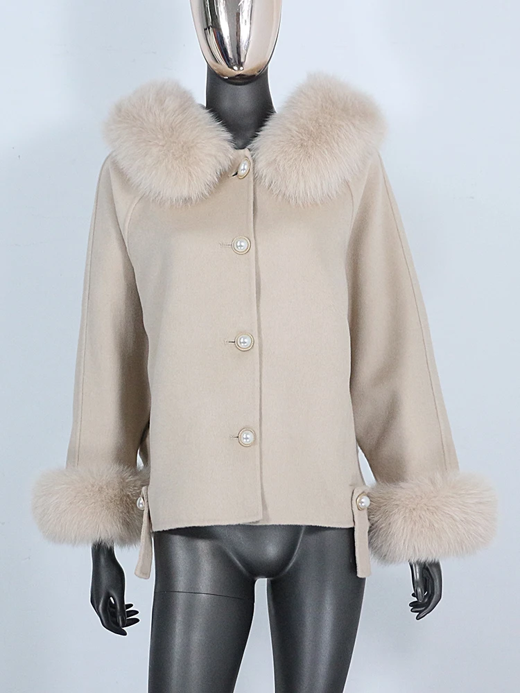 Женская куртка с капюшоном BLUENESSFAIR повседневная из смешанной шерсти воротником