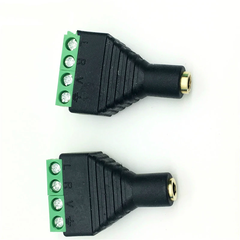 

ESCAM 3.5mm 3pcs 1/8 Inch Stereo Male & Female Plug to AV Screw Video Balun Terminal Jack 3 pin Terminal Block Plug Connector