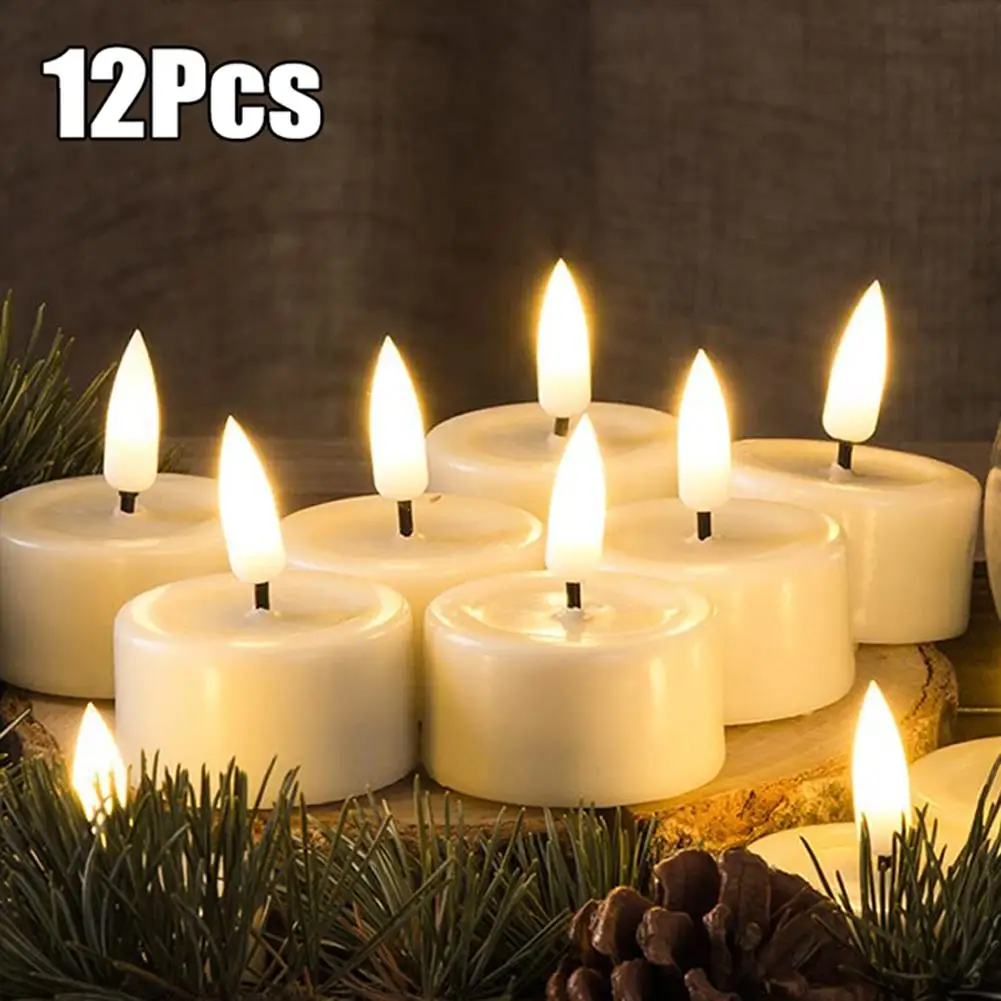 

12pcs 3d Flameless Led Electronic Candle Light Flickering Flameless For Birthday Party Wedding Romantic Decoration Wholesale