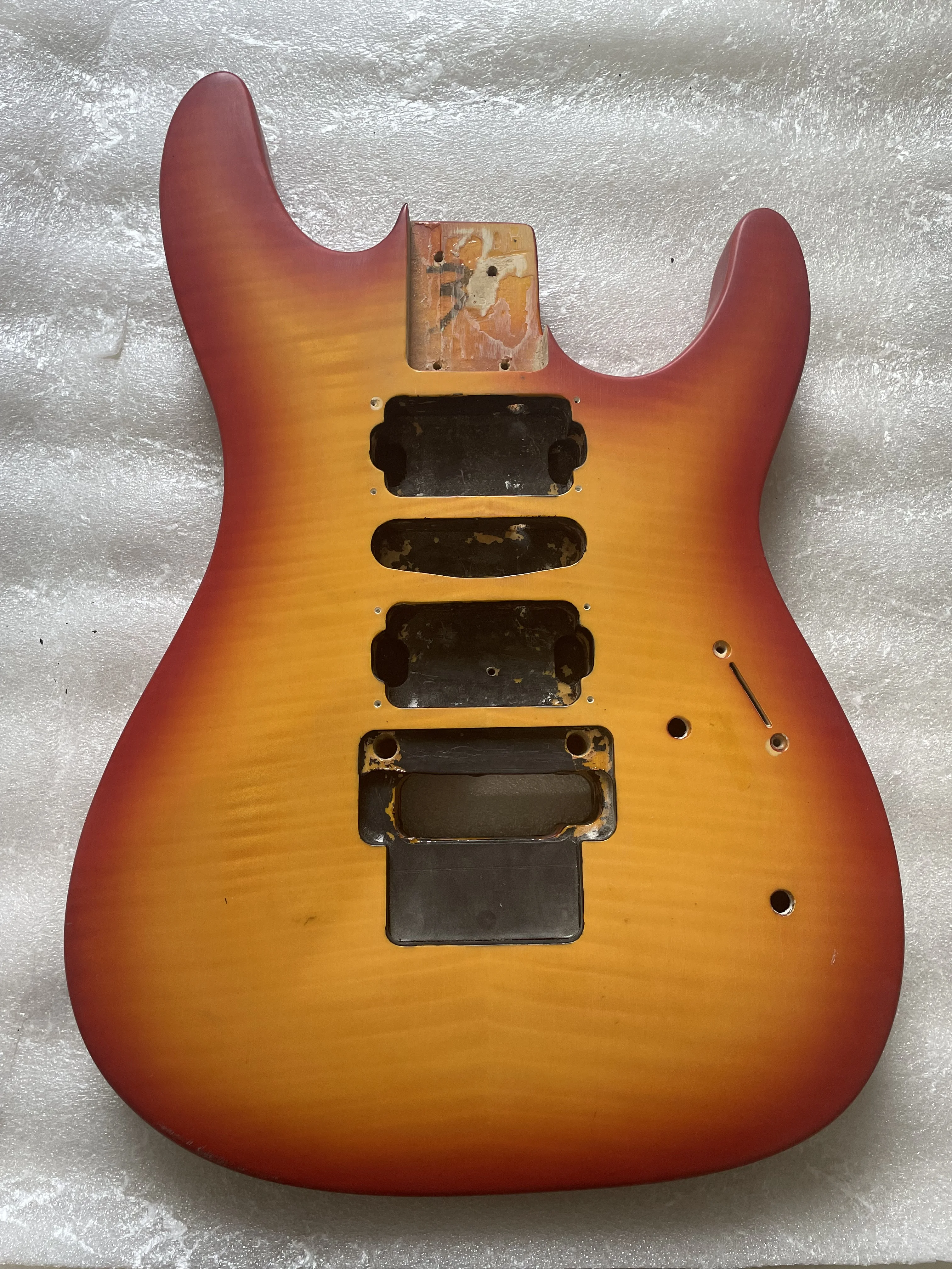 Stock Custom 6 Strings Floyd Rose Basswood Dean Style Electric Guitar Body Kit DIY Part Sunset Musical Instrument Slat Defective
