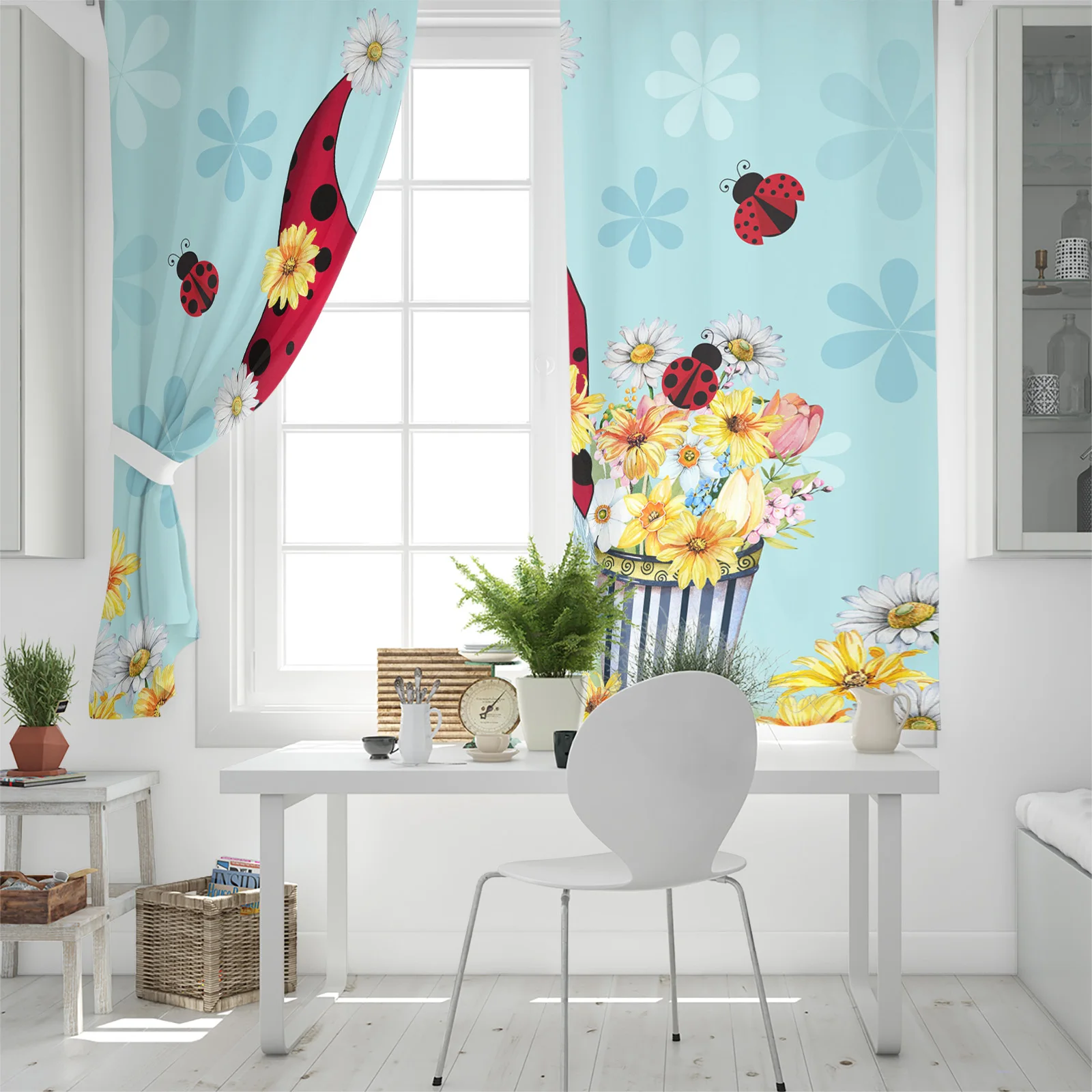 Шторы божья коровка американские пасторальные карликовые занавески для кухни