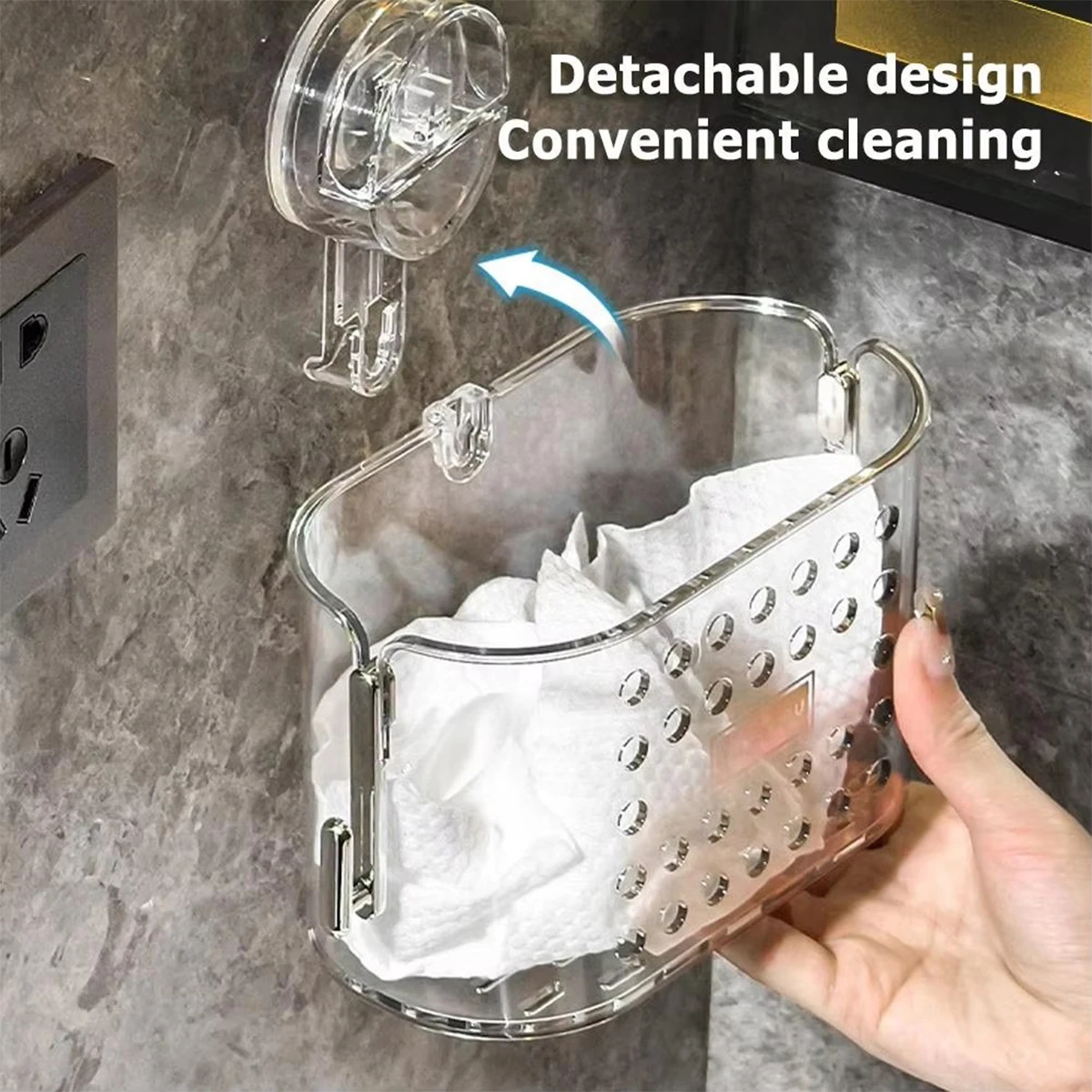 Стеллаж для хранения на присоске ящик кухонных полотенец кухонная косметическая