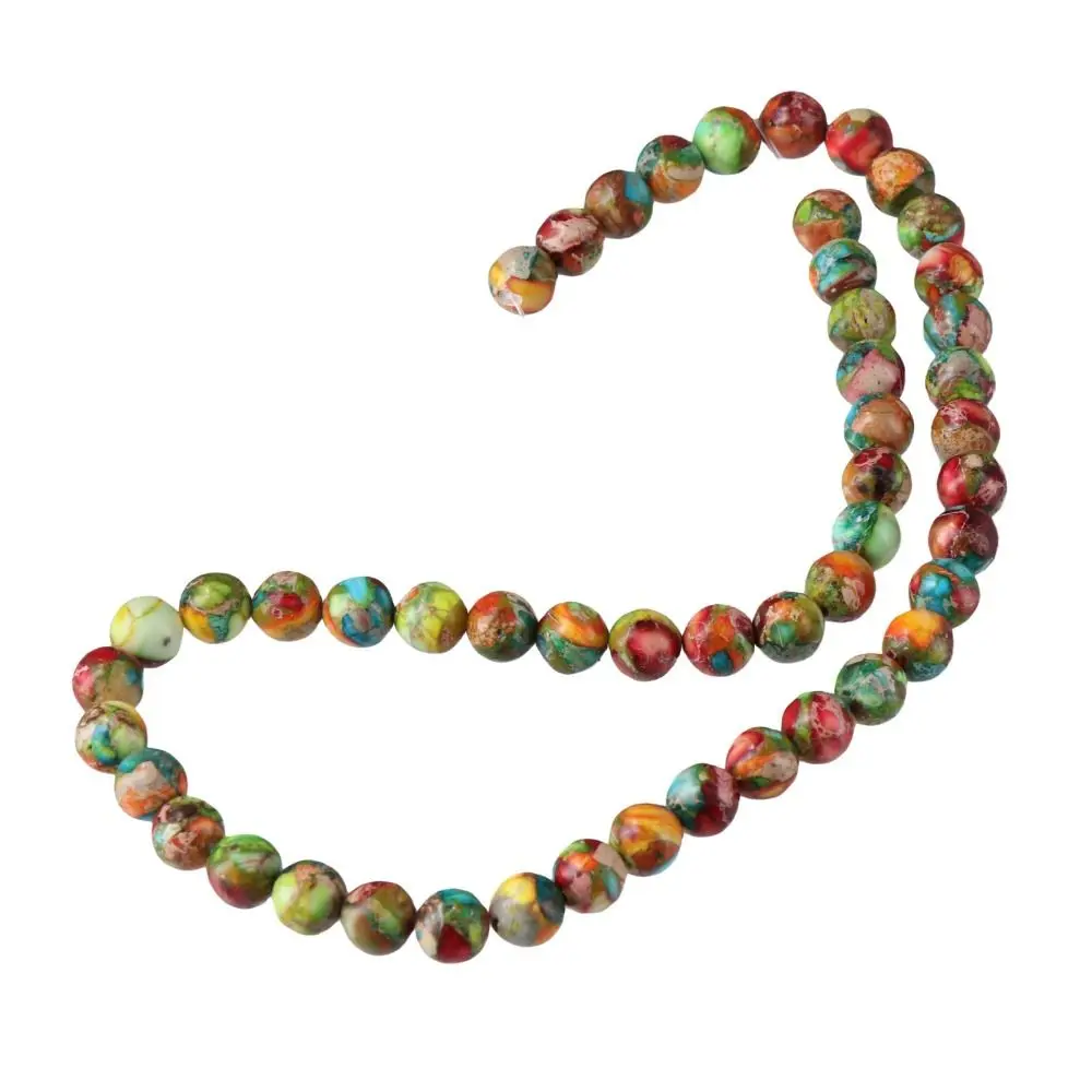 

8mm Jewelry Making Bead Green Red Imperial Jasper Stone Stone Beads Natural Gemstone Green Red Imperial Jasper Polished