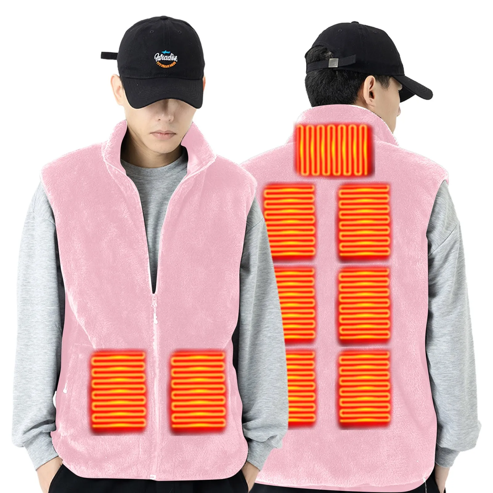 Флисовый жилет с подогревом куртка для женщин и мужчин мягкий коралловый бархат