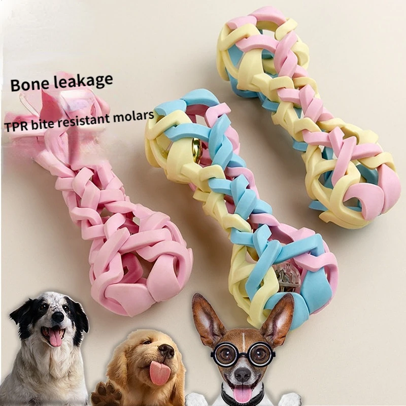 

Pet Toy Leaking Bone Flashing Light Sound Bite Resistant Teeth Tpr Dog Toy Pet Supplies