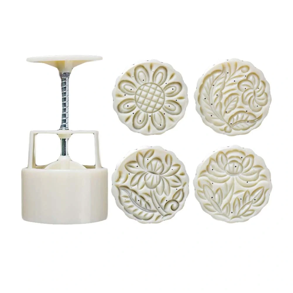 

Moon Cake Mold 4 Cookie Stamps Flower Pattern Cookie Mold Pie Mold 125G