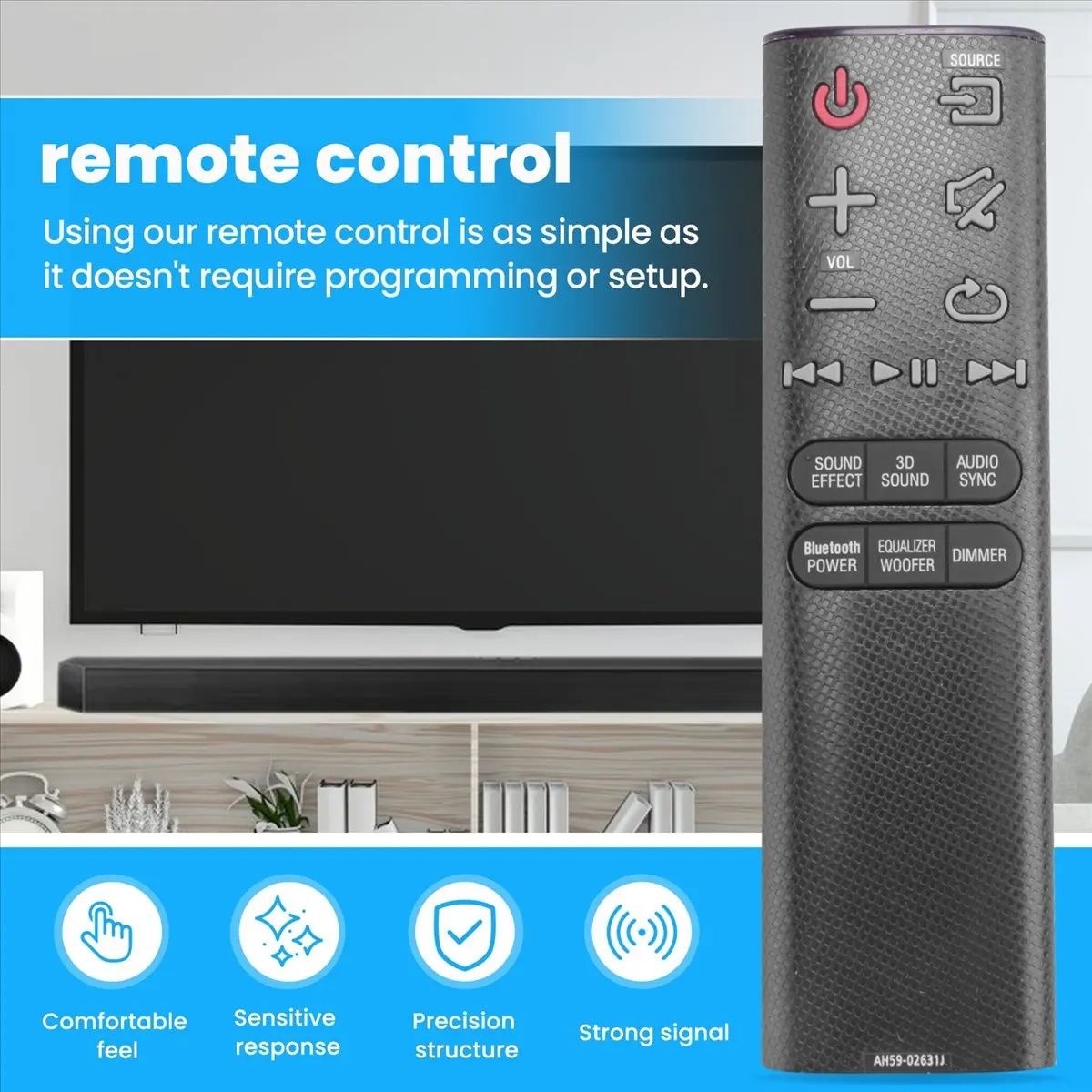 Новый пульт дистанционного управления A24U AH59-02631J для саундбаров Samsung HW-H430, HW-H450, HW-HM45, HW-HM45C, HWH430, HWH450, HWHM45, HWHM45C (art.: 3920dbc764cd3) - 3920dbc764cd3