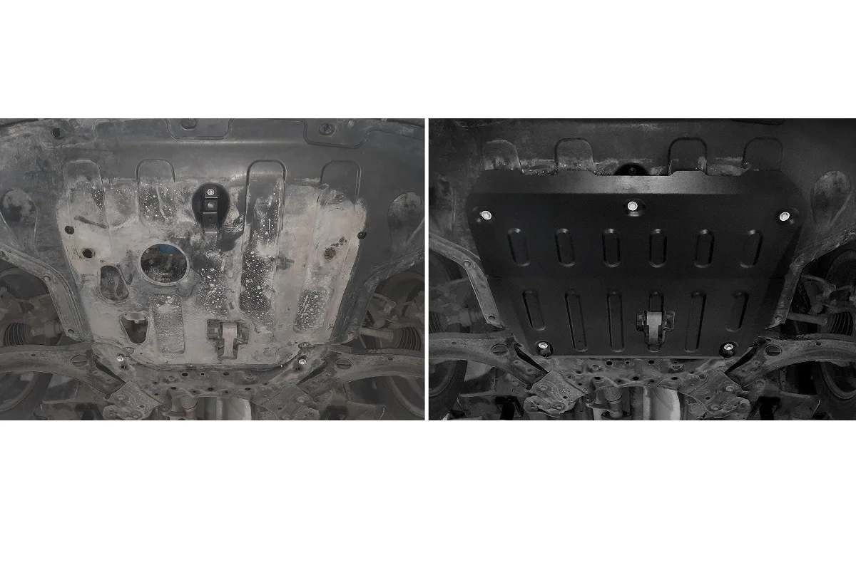 Защита картера и КПП АвтоБроня Hyundai Creta (Хендай Крета) I 2016-2021 штампованная сталь 2