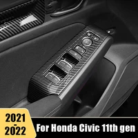 for honda civic 11th gen 2021 2022 car door window switch buttons covers armrest panel interior accessories abs plastic 4pcs