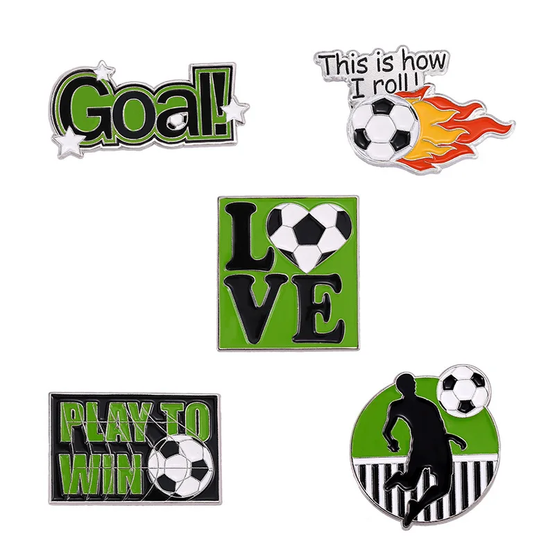 

Football Style Lapel Pins Cute Enamel Badges Backpacks Brooches For Women Anime Art Jewelry School Accessories Hijab Kpop Cloth