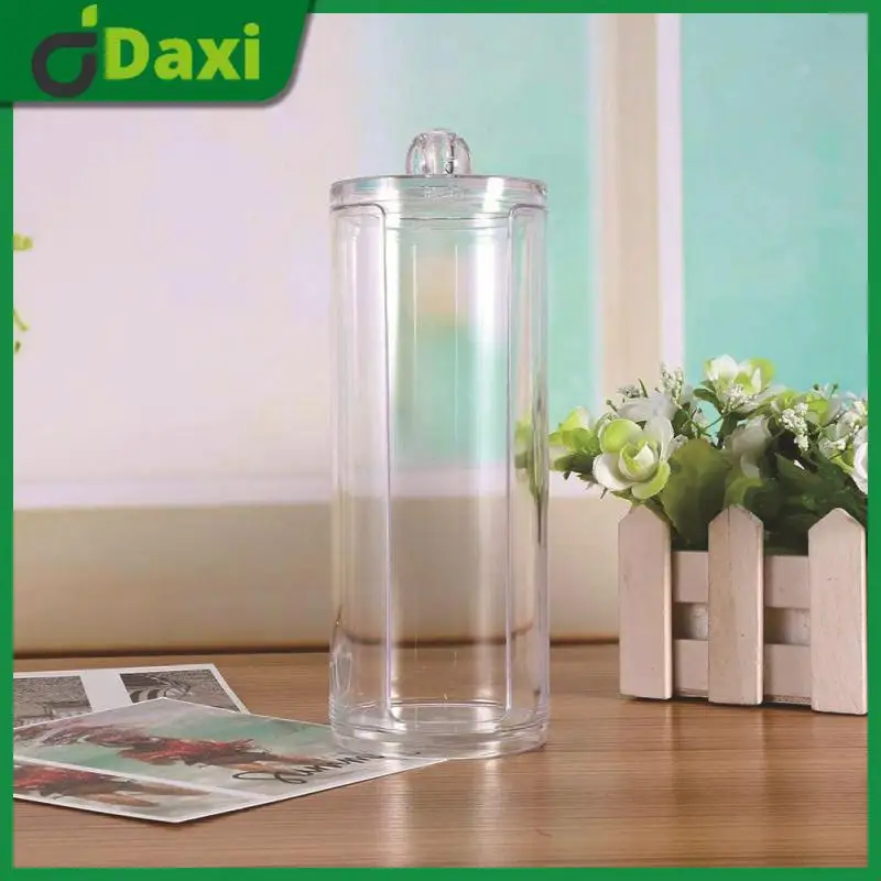 

Acrylic Makeup Cotton Pads Box Large Transparent Round Cosmetic Cotton Pad Storage Container Jewelry Cotton Swabs Organizer Jars