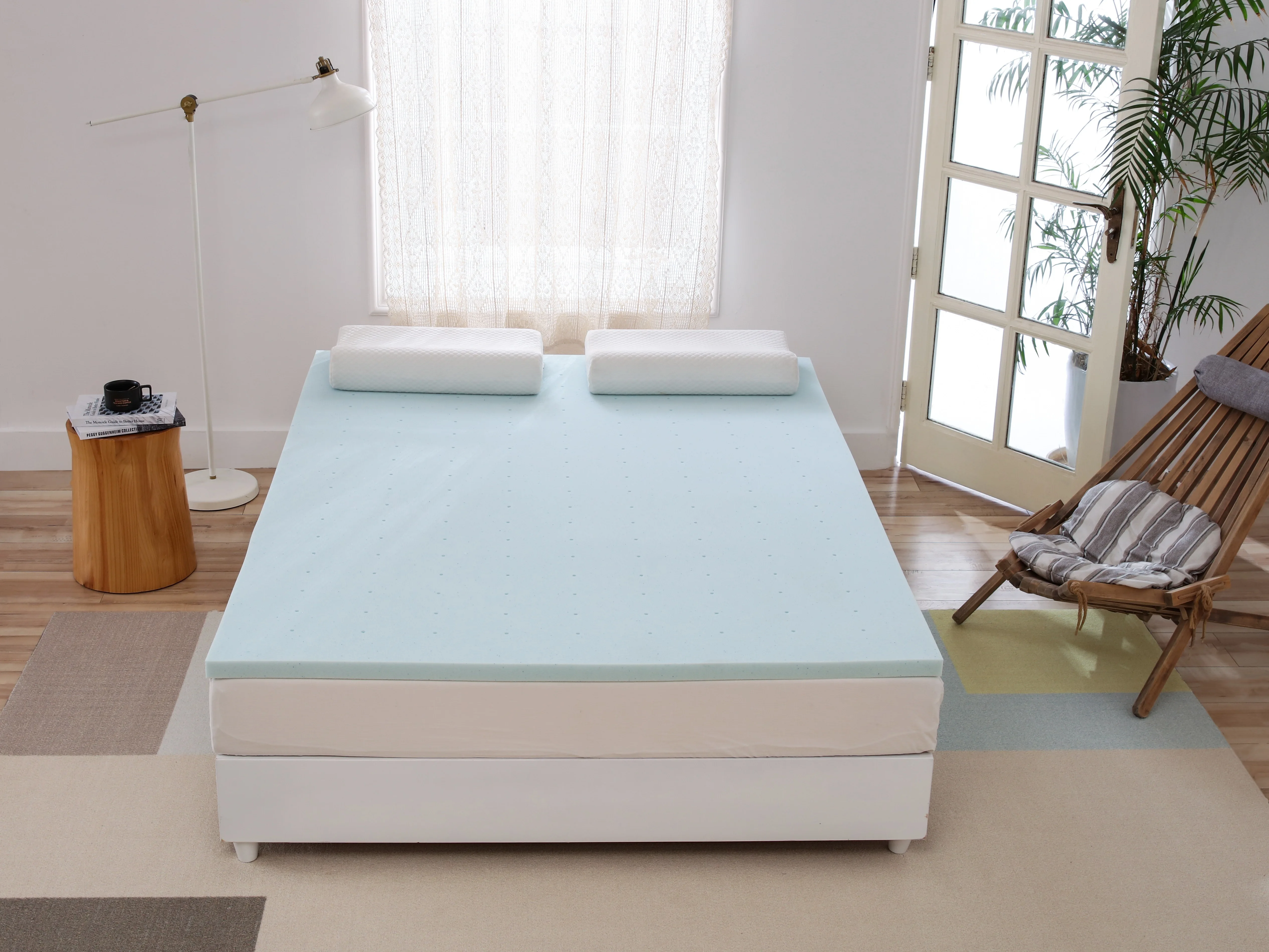 

Gel Memory Foam Mattress Topper 2 Inch Blue