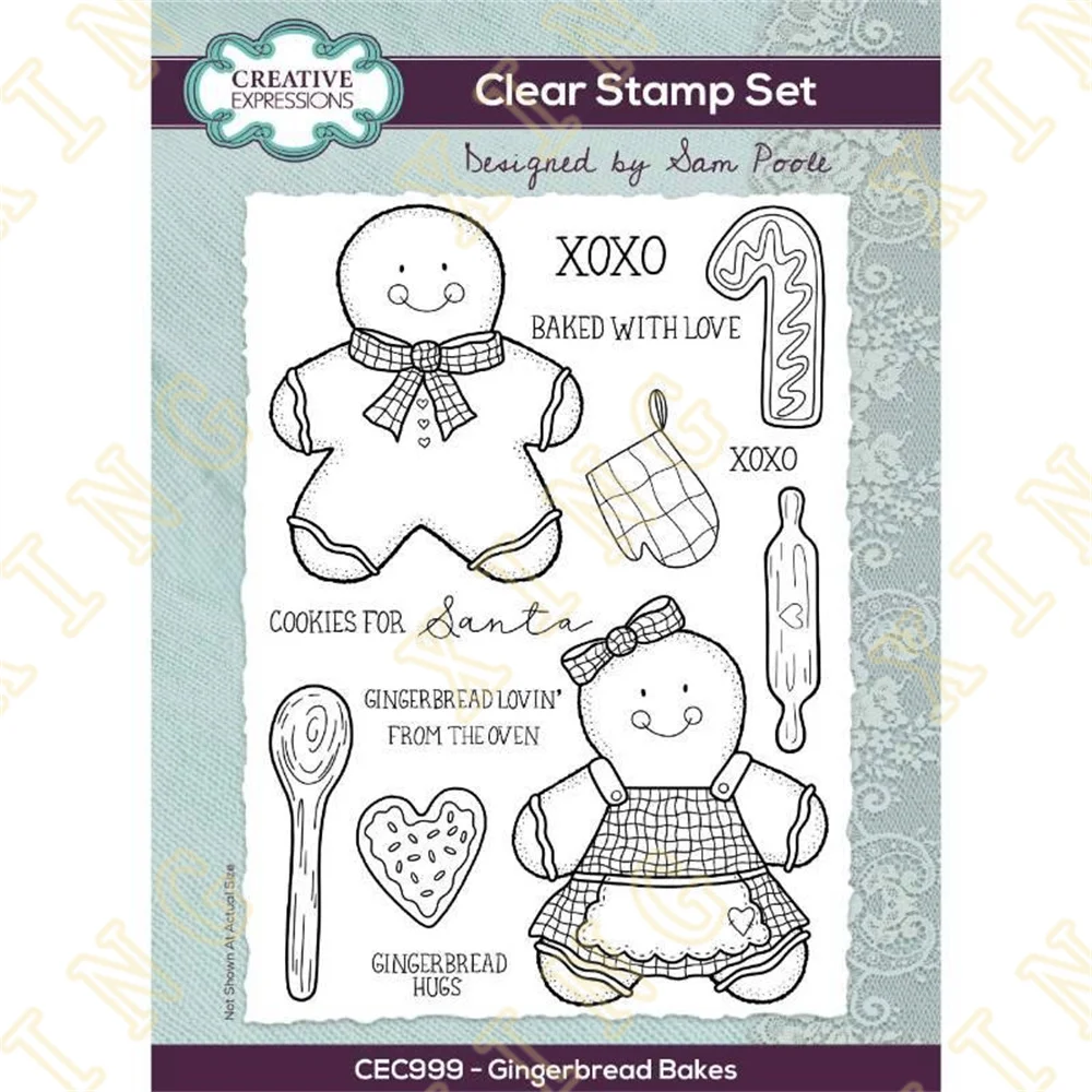 

Newest Christmas Gingerbread Bakes Clear Silicone Stamps Diy Scrapbook Diary Decoration Embossed Paper Card Album Craft Template