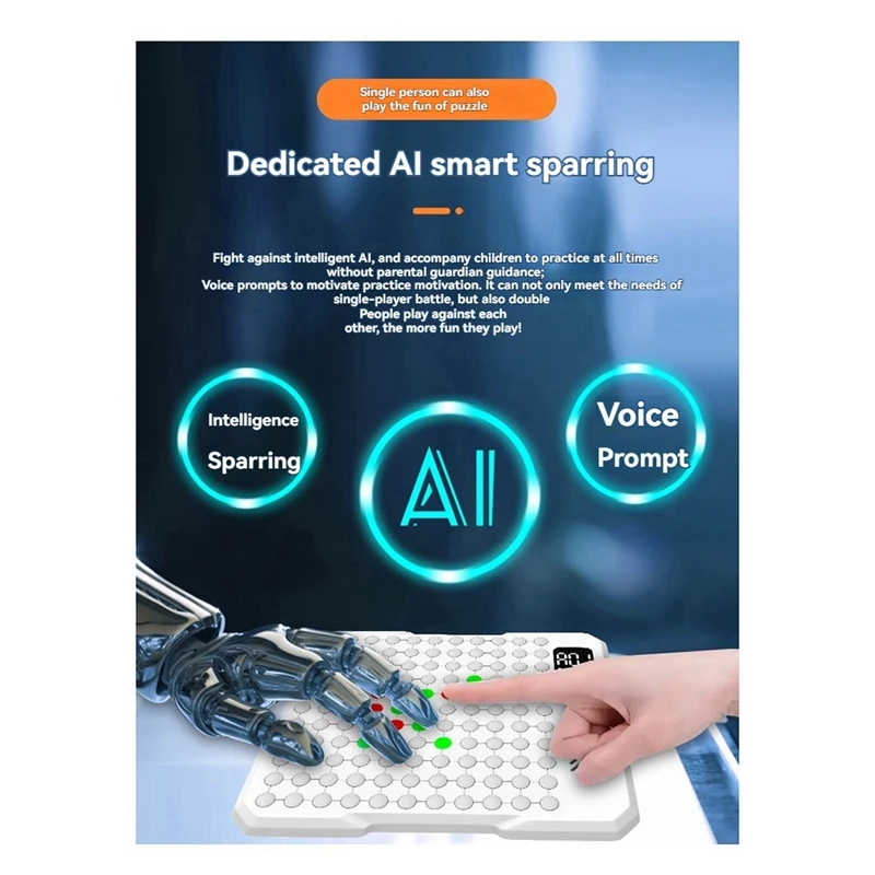 Фото Электронная настольная игра AZ-14-в-1 Smart Gomoku Go: интерактивная игра-головоломка с ИИ для тренировки мышления, для детей и взрослых №5