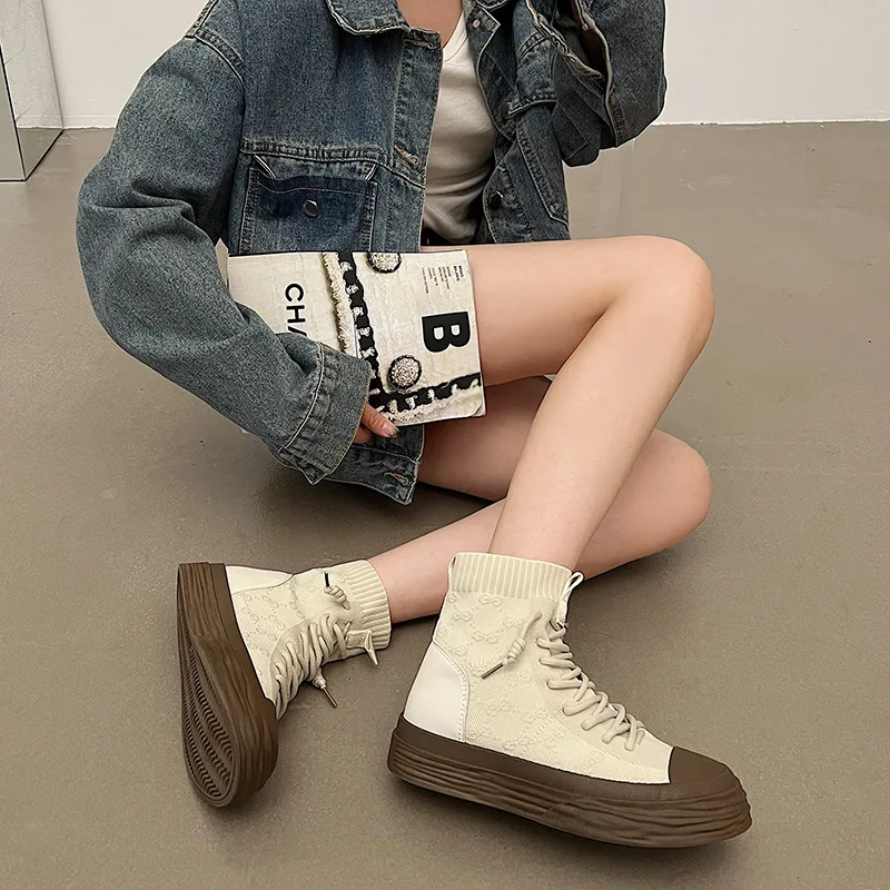 

Simple Retro High-top Canvas Shoes Women's 2022 Autumn New Niche Design Fashion Casual Shoes Women's Shoes Trend Women's Shoes
