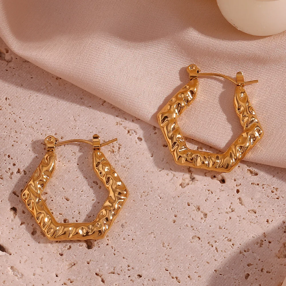 

Stainless Steel Geometric Irregularities Earrings Women Charm Bling Shiny Cast Waterproof Jewelry Gala Gift