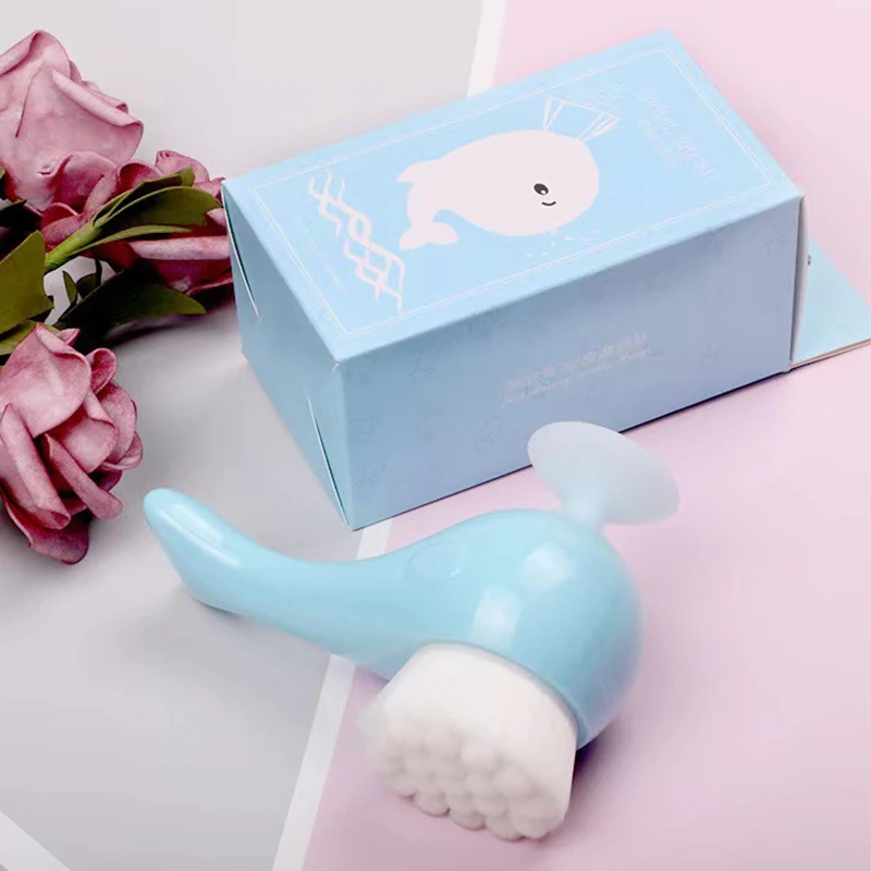 Силиконовая Очищающая щетка для лица в форме Кита глубокого отшелушивания пор