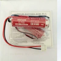1pce er6 3 6v plc lithium battery with plug