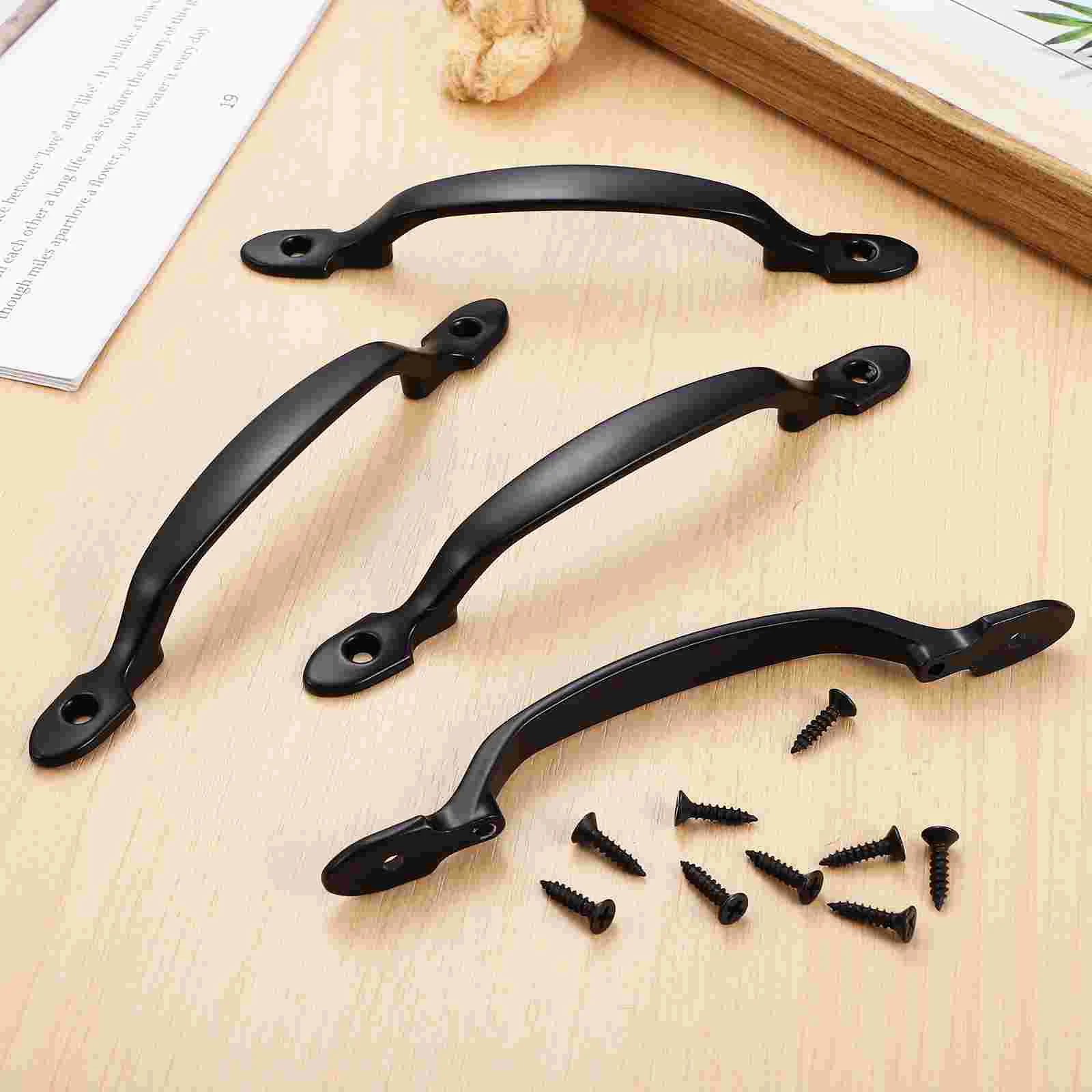 

4 Pcs Handle Rustic Dresser Drawer Handles Pulls Trays Kitchen Cabinet Drawers Metal