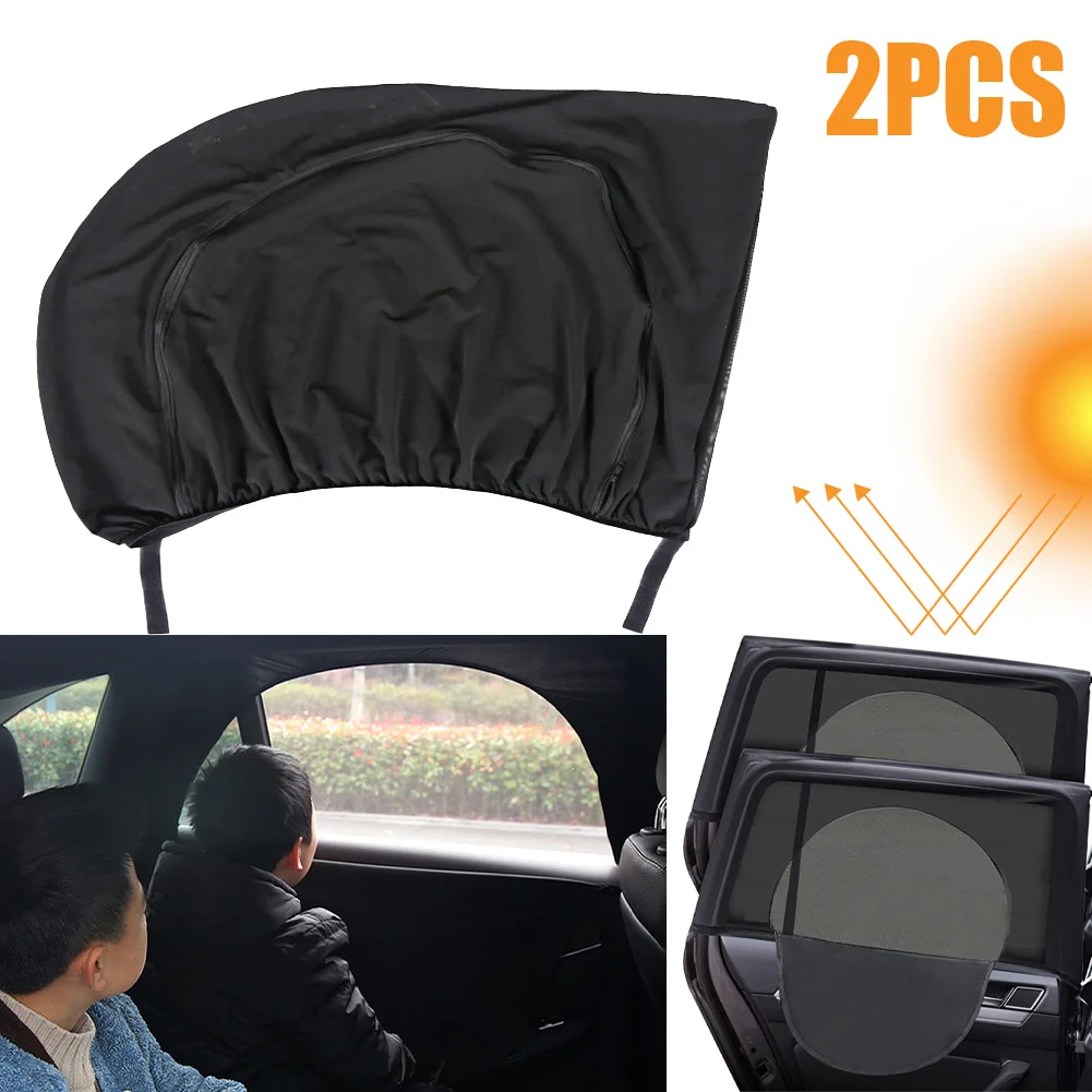 

Универсальные автомобильные солнцезащитные шторы 2 шт., защита от УФ излучения, сетка для боковых окон, летняя защита для передних и задних штор